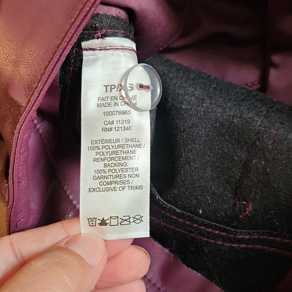 GARAGE Faux Leather Purple Pants - Picture 4 of 5